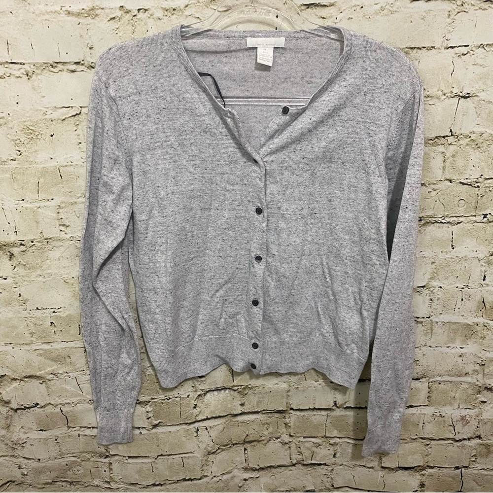 H&M Basics Gray Speckle Soft Stretch Long Sleeve Cardigan